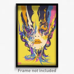 French Movie Poster - Cavernous Visage (France Psychedelic Art Retro Film Print)