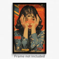 Vietnamese Movie Poster - Girl Feeling Self Conscious, Zigzag Grey (Art Print)
