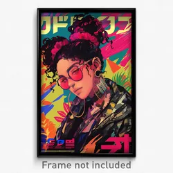 Hebrew Movie Poster - Girl Feeling Homesickness, Elaborate Red Scrunchie (Print)