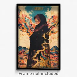 Indonesian Movie Poster - Woman Feeling Sorrow, Bulky Black Robe (Art Print)