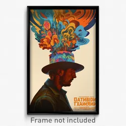 Russian Movie Poster - Man Feeling Indignant, Prestigious Fedora (Art Print)