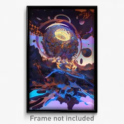 Movie Art Poster - Flickering Fire (Psychedelic Trippy Retro Cartoon Film Print)