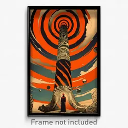 Icelandic Movie Poster - Swirly Pillar (Iceland Retro Film Art Print)