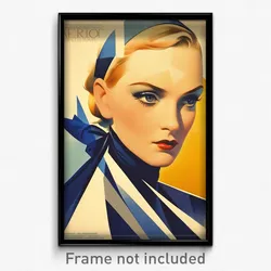 French Movie Poster - Woman Feeling Outrage, Sturdy Blue Bowtie (Art Print)