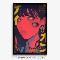 Icelandic Movie Poster - Woman Feeling Indifference, Cherry Blue Scrunchie