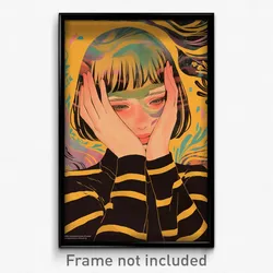 German Movie Poster - Girl Feeling Self Pity, Imaginary Colored Stripes (Print)