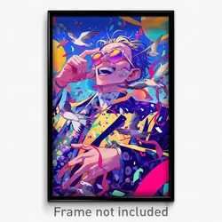 Anime Art Poster - Man Feeling Joy Wearing Scholarly Tinted Eyewear (Print)