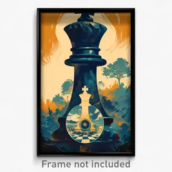 French Movie Poster - Antique Chess Piece (France Retro Film Art Print)