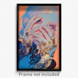 Anime Art Poster - Woman Feeling Homesickness, Realistic Single Glove (Print)
