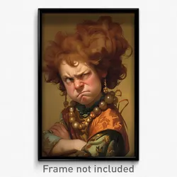 Art Poster - Boy Feeling Outrage Wearing Loud Hair Beads (Print)