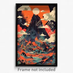 Russian Movie Poster - Pretty Volcano (Russia Psychedelic Art Retro Film Print)