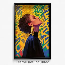 Greek Movie Poster - Girl Feeling Moody, Immaculate Gold Earrings (Art Print)