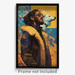 Bollywood Movie Poster - Man Feeling Remorse, Bulky Fur Trim (India Art Print)