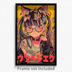 Greek Movie Poster - Girl Feeling Self Motivated, Rundown Cat Ear (Art Print)