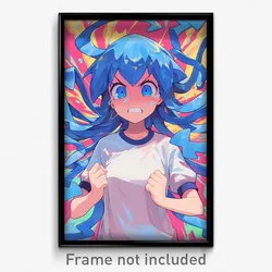 Anime Art Poster - Girl Feeling Agitation Wearing Nifty Gym Shirt (Print)