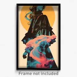 Icelandic Movie Poster - Girl Feeling Gratitude, Fluffy Frilled Dress (Print)