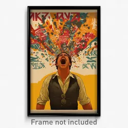 Greek Movie Poster - Man Feeling Excited, Bumpy Cropped Vest (Greece Art Print)