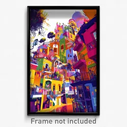Art Poster - Outstanding Spanish City (Psychedelic Trippy Weird 11x17 Print)