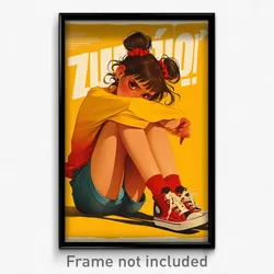 Spanish Movie Poster - Girl Feeling Determined, Ragged Scrunchie (Art Print)
