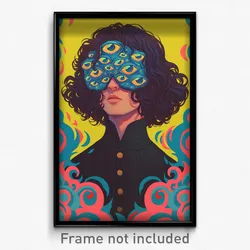 Mexican Movie Poster - Man Feeling Expectancy, Wavy Blue Tinted Eyewear (Print)