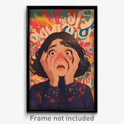 Indonesian Movie Poster - Girl Feeling Awe, Aged Purple Sweater (Art Print)
