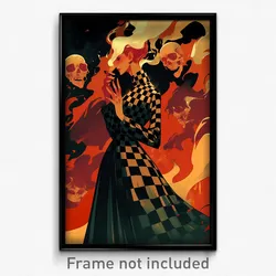 Movie Art Poster - Woman Feeling Powerless, Luxurious Checkered Dress (Print)