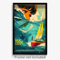 French Movie Poster - Cluttered Ocean (France Psychedelic Art Retro Film Print)
