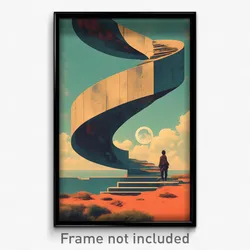 Movie Art Poster - Wavy Mausoleum (Psychedelic Trippy Retro Cartoon Film Print)