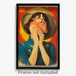 Vietnamese Movie Poster - Woman Feeling Pensiveness, Agile Back Print (Print)