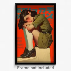 Hebrew Movie Poster - Woman Feeling Homesickness, Klutzy White Legwear (Print)