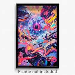 Art Poster - Active Galaxy Battle (Psychedelic Trippy Weird 11x17 Print)