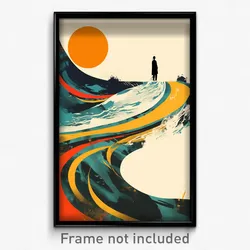 German Movie Poster - Long Ocean (Germany Psychedelic Art Retro Film Print)