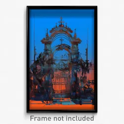 Art Poster - Digital Wire Frame Historical Architecture (Psychedelic Print)