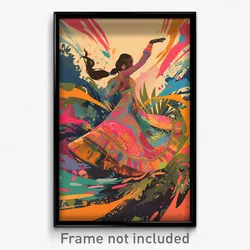 Bollywood Movie Poster - Girl Feeling Astonished, Whimsical Pink Dress (Print)