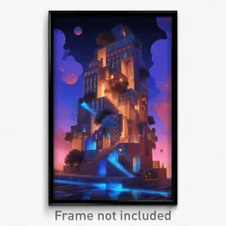Art Poster - Heavenly Ziggurat (Psychedelic Trippy Weird 11x17 Print)