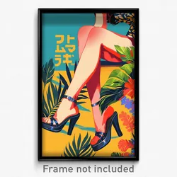 Hebrew Movie Poster - Woman Feeling Strong, Whimsical Highleg (Israel Art Print)