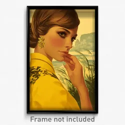 German Movie Poster - Woman Feeling Enlightened, Well To Do Yellow Sleeves
