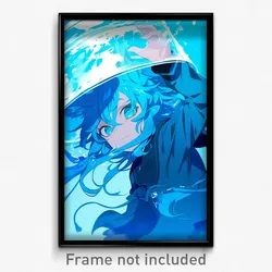 Anime Art Poster - Girl Feeling Claustrophobic, Illustrious Aqua Headwear