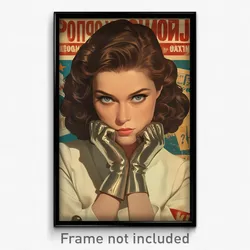 Russian Movie Poster - Girl Feeling Suspicious, Metallic Apron (Art Print)