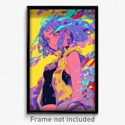 Anime Art Poster - Woman Feeling Self Loathing Wearing Zesty Yellow Vest (Print)