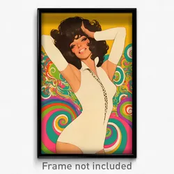 German Movie Poster - Girl Feeling Happiness, Strong White Bodysuit (Art Print)