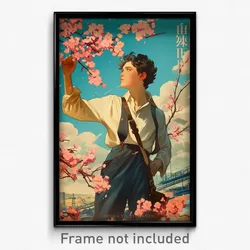 French Movie Poster - Boy Feeling Confident, Nice Cherry Blossoms (Art Print)