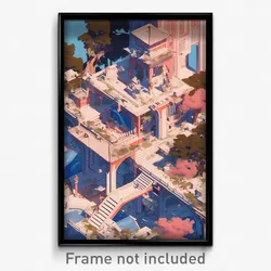 Art Poster - Superficial Mansion (Psychedelic Trippy Weird 11x17 Print)