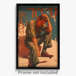 Greek Movie Poster - Man Feeling Sorrow, Notable Brown (Greece Film Art Print)