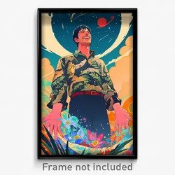 Spanish Movie Poster - Man Feeling Happiness, Scientific Anime Clothes (Print)