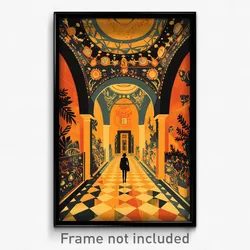 Mexican Movie Poster - Golden Hallway (Mexico Psychedelic Art Retro Film Print)