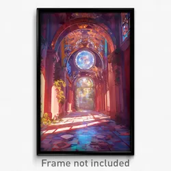 Art Poster - Rosy Hallway (Psychedelic Trippy Weird 11x17 Print)
