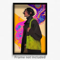 Icelandic Movie Poster - Man Feeling Thankful, Old Fashioned Green Bag (Print)