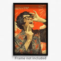 Indonesian Movie Poster - Man Feeling Ecstatic, Vibrant Grey Framed Eyewear