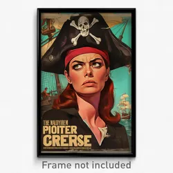 German Movie Poster - Woman Feeling Offended, Messy Pirate Hat (Art Print)